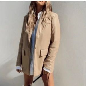 Joie Faux Leather Vegan Blazer